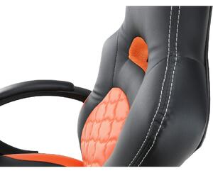 KONDELA Irodai szék, textilbőr fekete/narancssárga, NELSON