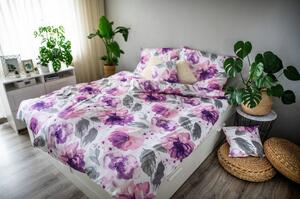 Penny lila pamut-szatén ágyneműhuzat, 140 x 200 cm - Cotton House