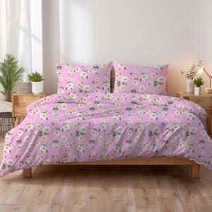 Margarets krepp rózsaszín ágyneműhuzat TiaHome - 1x Párna 90x70cm, 1x Paplan 140x200cm