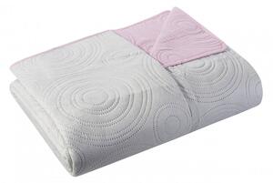 Ágytakaró 170x210 kétoldalas, ezüstszürke/rózsaszín