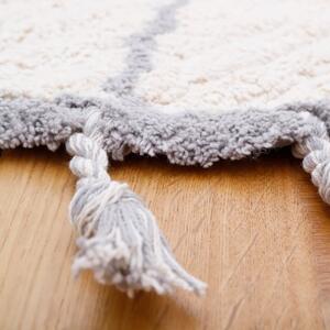 Come fehér-szürke pamut kézzel készített szőnyeg, ø 120 cm - Nattiot