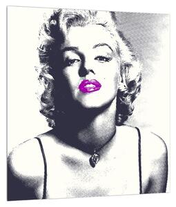 Marilyn Monroe képe - lila ajkú (30x30 cm)