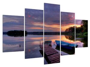 Romantikus tájkép tóval (150x105 cm)