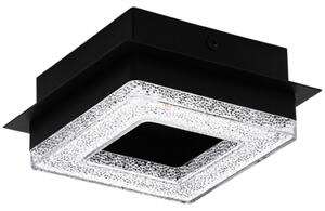 Eglo Fradelo 1 mennyezeti LED lámpa, 14x14 cm, fekete-áttetsző