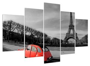 Eiffel-torony és a piros autó (150x105 cm)