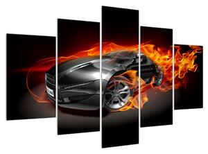 Lángoló autó képe (150x105 cm)