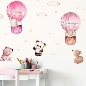 Balloons and Stars gyerek rózsaszín falmatrica - Ambiance