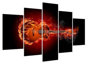Lángoló gitár képe (150x105 cm)