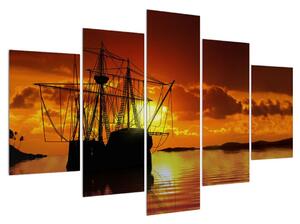 Hajó képe naplementekor (150x105 cm)
