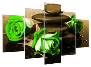 Zöld rózsa kép (150x105 cm)