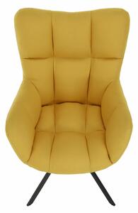 KONDELA Dizájnos forgó fotel, sárga/fekete, KOMODO