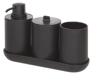 Cade Fekete szappanadagoló készlet 2 pohárral, 355 ml - iDesign