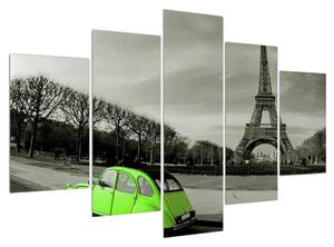 Eiffel torony és a zöld autó kép (150x105 cm)