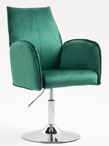 HR280N Sötétzöld Modern Velúr Szék Krómozott lábbal
