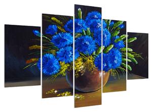 Kék virágok a vázában (150x105 cm)