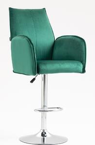 HR280W Sötétzöld Modern Velúr Szék Krómozott lábbal