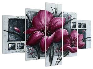 Virágok modern kép (150x105 cm)