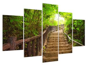 Nyári kép emelkedő lépcső a tájban (150x105 cm)