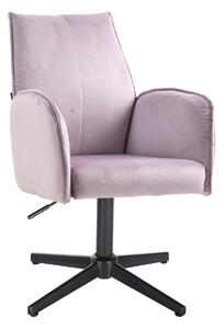 HR280CROSS Halványlila Modern Velúr Szék Fekete lábbal