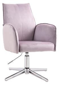 HR280CROSS Halványlila Modern Velúr Szék Krómozott lábbal