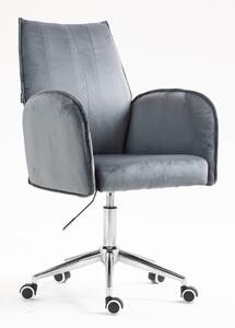 HR280K Grafit Modern Velúr Szék Krómozott lábbal