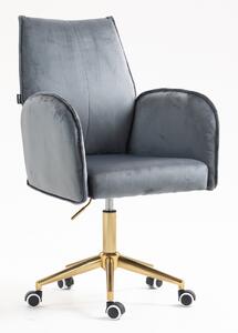 HR280K Grafit Modern Velúr Szék Arany lábbal