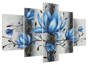 Kék virágok képe (150x105 cm)