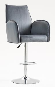 HR280W Grafit Modern Velúr Szék Krómozott lábbal