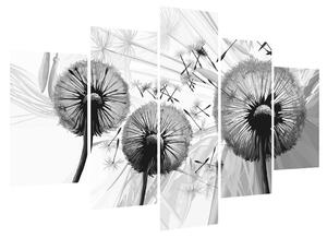 Fekete fehér kép -pitypang pehely (150x105 cm)