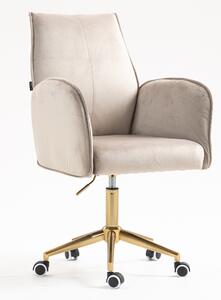 HR280K Latte Modern Velúr Szék Arany lábbal