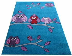 Türkiz színű gyerekszoba szőnyeg, gyerek motívummal Szélesség: 100 cm | Hossz: 200 cm