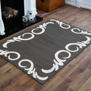 Elegáns szőnyeg szürke színben, fehér díszítéssel Szélesség: 120 cm | Hossz: 170 cm