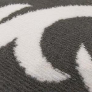 Elegáns szőnyeg szürke színben, fehér díszítéssel Szélesség: 80 cm | Hossz: 150 cm