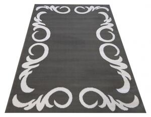 Elegáns szőnyeg szürke színben, fehér díszítéssel Szélesség: 80 cm | Hossz: 150 cm