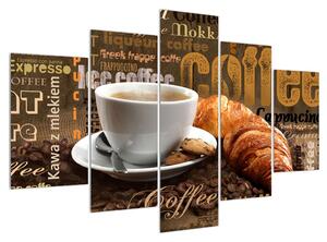 Csésze kávé és a croissantok képe (150x105 cm)