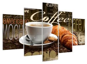 Kávé és a croissant kép (150x105 cm)