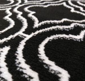 Minőségi skandináv szőnyeg, fekete színben, fehér mintával Szélesség: 200 cm | Hossz: 290 cm