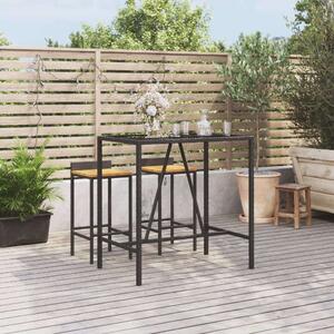 VidaXL Fekete Polyrattan Bárasztal - 110x70x110 cm