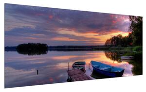 Romantikus tájkép tóval (120x50 cm)