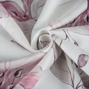 Gyönyörű virágos függöny ráncolószalaggal, fehér színben Hossz: 250 cm