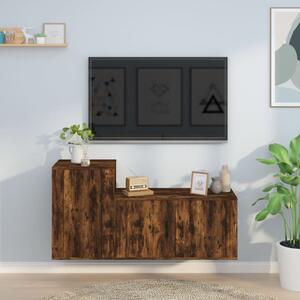 VidaXL Falra Szerelhető TV Szekrény Szett - Füstös Tölgy - 2 részes