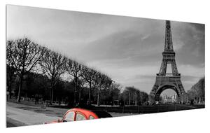 Eiffel-torony és a piros autó (120x50 cm)