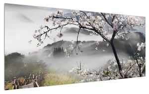 Virágzó tavaszi tájkép (120x50 cm)