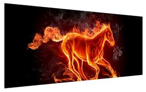 Lángoló lovas kép (120x50 cm)