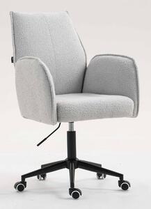 HR280K Szürke modern boucle szék fekete lábbal