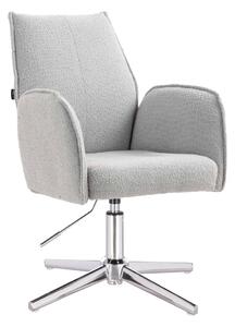 HR280CROSS Szürke modern boucle szék krómozott lábbal