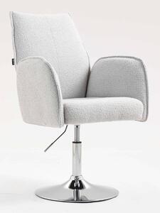 HR280N Szürke modern boucle szék krómozott lábbal