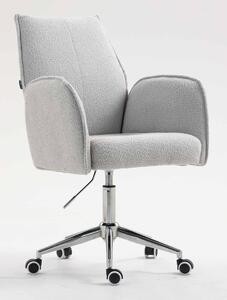 HR280K Szürke modern boucle szék krómozott lábbal