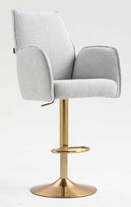 HR280W Szürke modern boucle szék arany lábbal