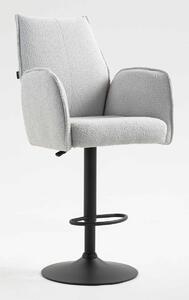 HR280W Szürke modern boucle szék fekete lábbal